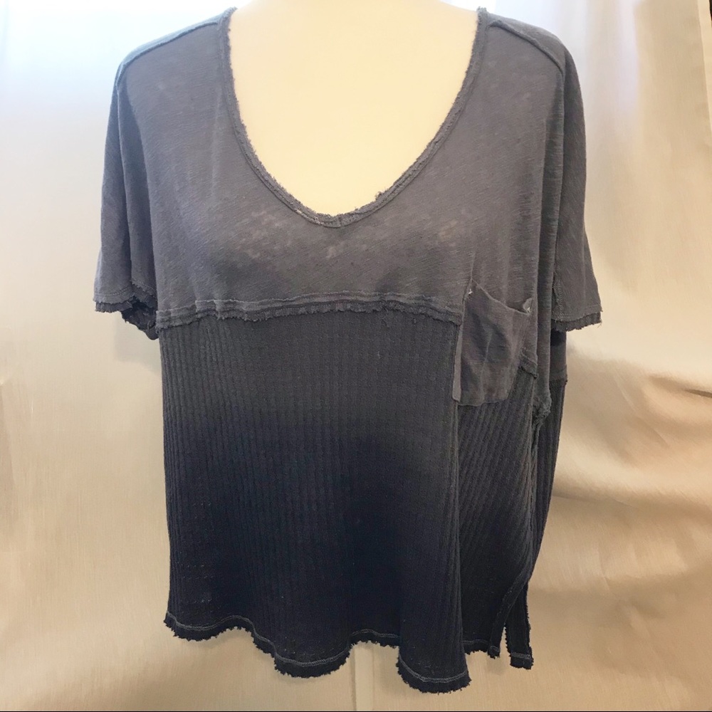 We The Free Indigo Ombré Oversized Boyfriend Top